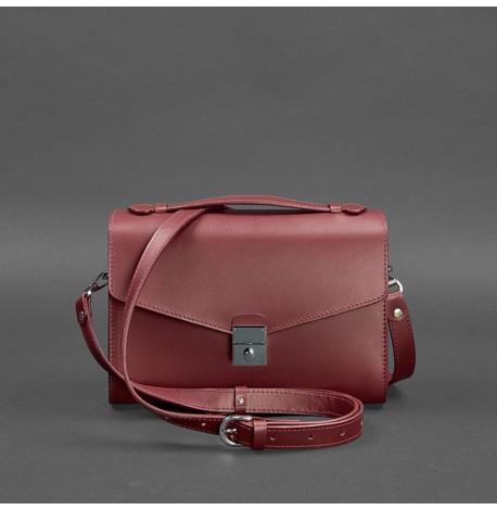 Женская кожаная сумка-кроссбоди Lola (бордовая)