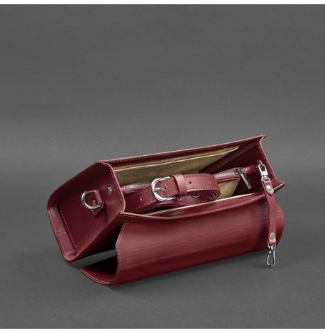 Женская кожаная сумка-кроссбоди Lola (бордовая)