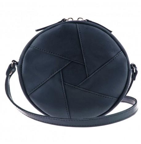 Женская кожаная сумка "Бон-бон" (темно-синяя) кожа Crazy Horse