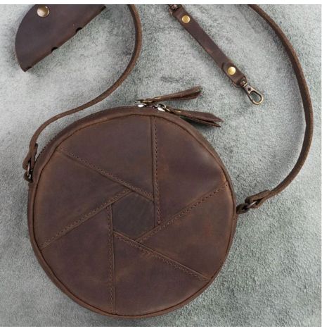 Женская кожаная сумка "Бон-бон" (темно-коричневая)