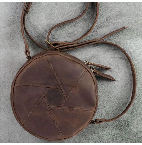 Женская кожаная сумка "Бон-бон" (темно-коричневая)