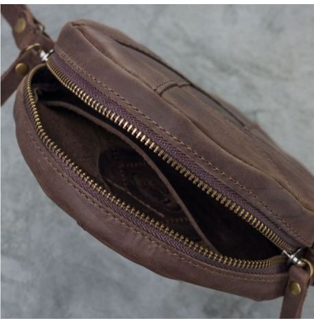 Женская кожаная сумка "Бон-бон" (темно-коричневая)