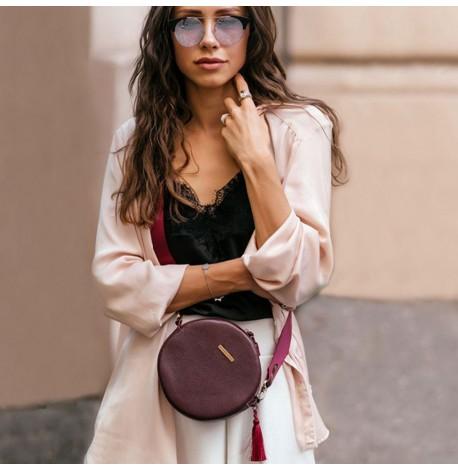 Женская кожаная сумка Tablet (марсала)