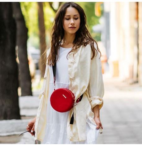 Женская кожаная сумка Tablet (красная)