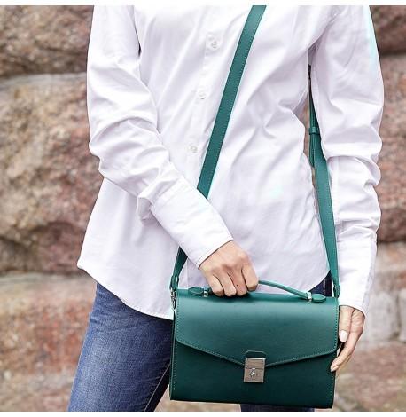 Женская кожаная сумка-кроссбоди Lola (зеленая)