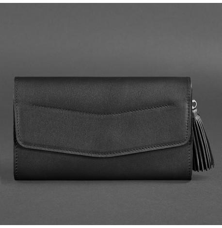 Шкіряна жіноча сумка-трансформер "Еліс" (чорна) шкіра Krast