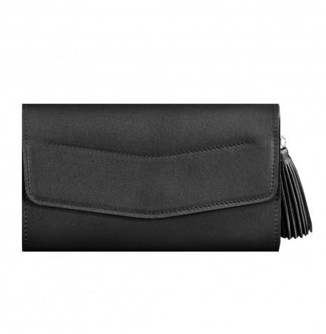 Шкіряна жіноча сумка-трансформер "Еліс" (чорна) шкіра Krast