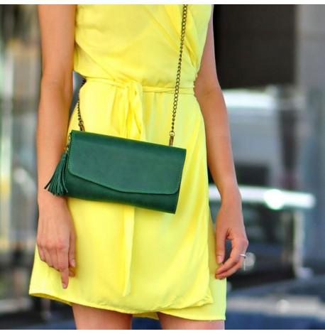 Кожаная женская сумка-трансформер "Элис" (зеленая) кожа Crazy Horse