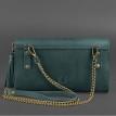 Кожаная женская сумка-трансформер "Элис" (зеленая) кожа Crazy Horse
