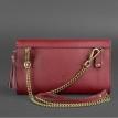 Жіноча шкіряна сумка-трансформер "Еліс" (бордова) шкіра Krast