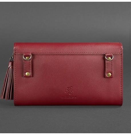 Жіноча шкіряна сумка-трансформер "Еліс" (бордова) шкіра Krast