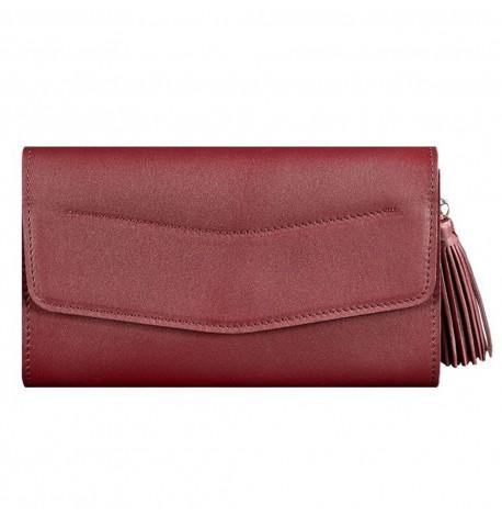 Жіноча шкіряна сумка-трансформер "Еліс" (бордова) шкіра Krast