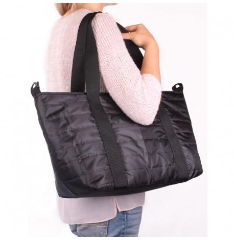 Стеганая женская сумка Poolparty Air (черная)