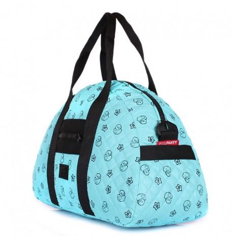 Стеганая женская сумка Poolparty Alaska Ducks (голубая)