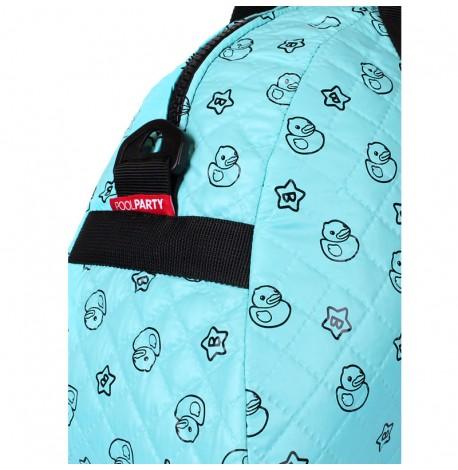 Стеганая женская сумка Poolparty Alaska Ducks (голубая)