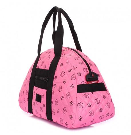Стеганая женская сумка Poolparty Alaska Ducks (розовая)