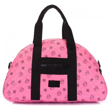 Стеганая женская сумка Poolparty Alaska Ducks (розовая)