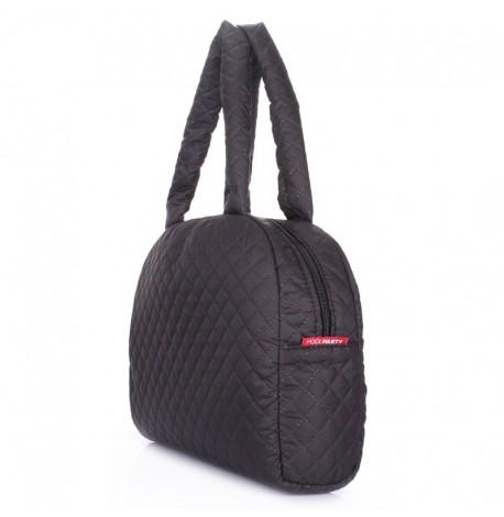 Стеганая женская сумка Poolparty Boom (черная)