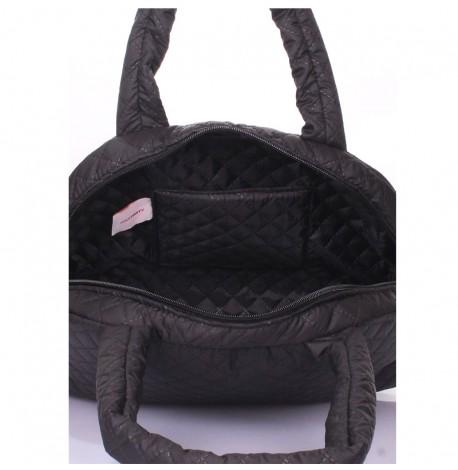 Стеганая женская сумка Poolparty Boom (черная)