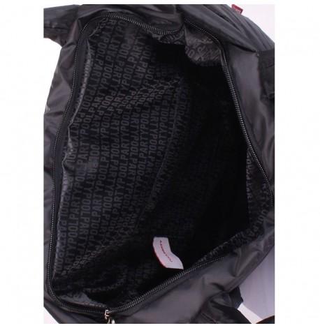 Дутая болоньевая женская сумка Poolparty Bow (черная)