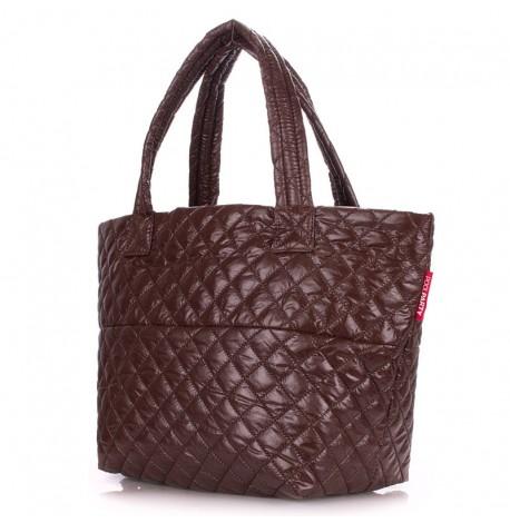 Дута стьобана жіноча сумка Poolparty Broadway (коричнева)