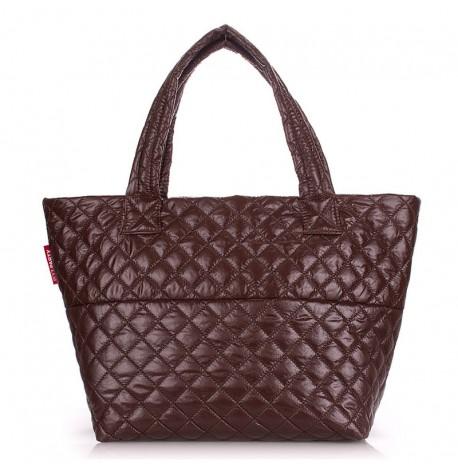 Дута стьобана жіноча сумка Poolparty Broadway (коричнева)