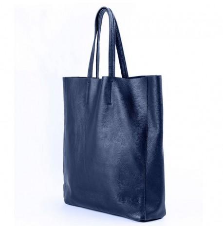 Кожаная сумка Poolparty City (темно-синяя)