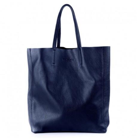 Кожаная сумка Poolparty City (темно-синяя)