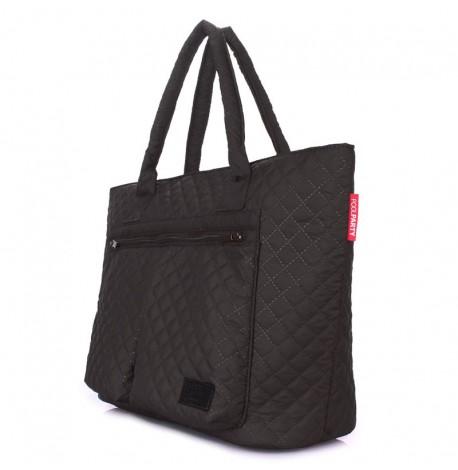 Стеганая женская сумка Poolparty Future (черная)