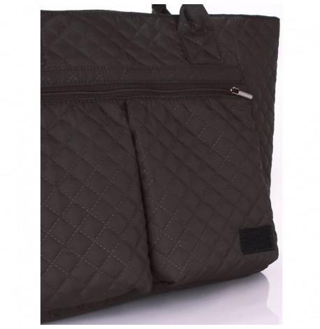 Стеганая женская сумка Poolparty Future (черная)