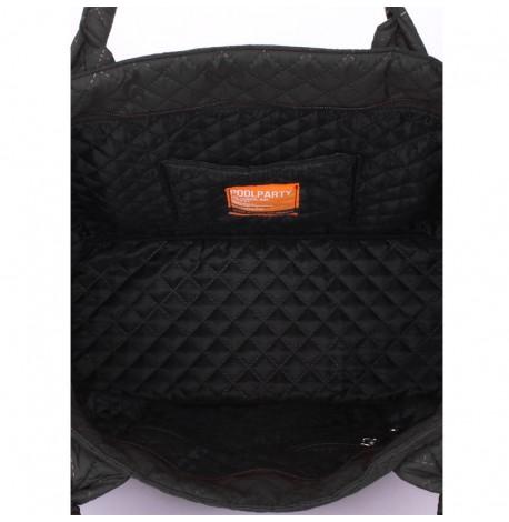 Стеганая женская сумка Poolparty Future (черная)