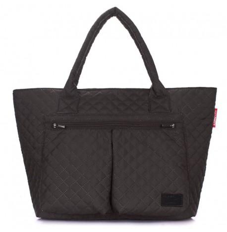 Стеганая женская сумка Poolparty Future (черная)