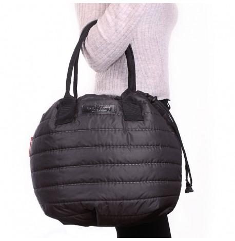 Стьобана жіноча сумка на шнурку Poolparty Muffin (чорна)