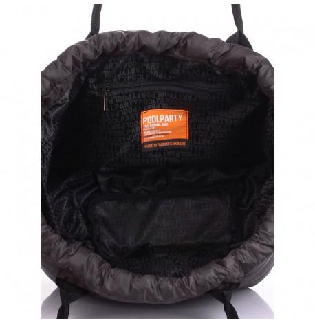Стьобана жіноча сумка на шнурку Poolparty Muffin (чорна)