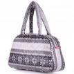 Дута болоньєва жіноча сумка-саквояж Poolparty з зимовим візерунком (сіра)