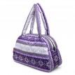 Дутая болоньевая женская сумка-саквояж Poolparty с зимним узором (фиолетовая)