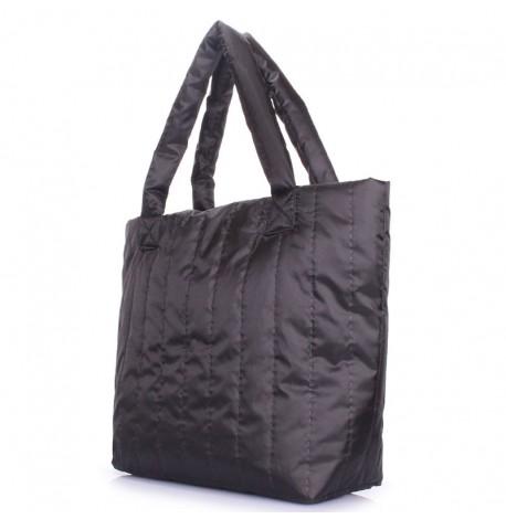 Дутая болоньевая женская сумка Poolparty NS (черная)