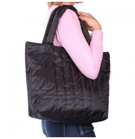 Дутая болоньевая женская сумка Poolparty NS (черная)
