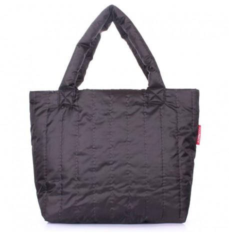 Дутая болоньевая женская сумка Poolparty NS (черная)