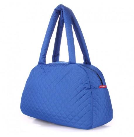 Стеганая женская сумка-саквояж Poolparty NS4 (синяя)