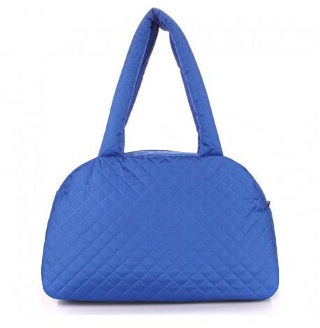 Стеганая женская сумка-саквояж Poolparty NS4 (синяя)