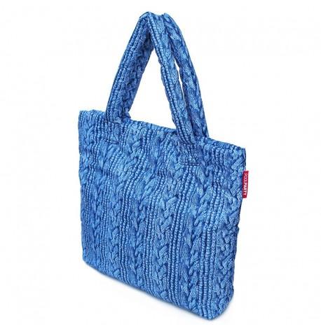 Дута болоньєва жіноча сумка Poolparty з в'язаним візерунком (помаранчева)