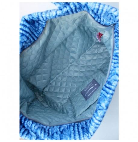 Дута болоньєва жіноча сумка Poolparty з в'язаним візерунком (помаранчева)