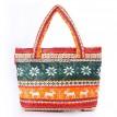Дута болоньєва жіноча сумка Poolparty з новорічним візерунком (помаранчева)