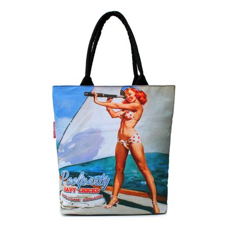 Котоновая летняя сумка Poolparty Navy Chicks