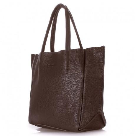 Женская кожаная сумка Poolparty Soho (коричневая)