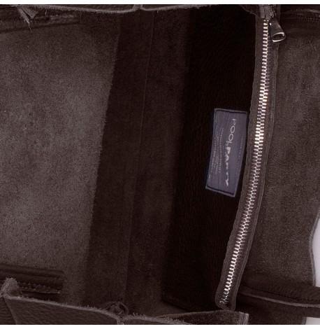 Женская кожаная сумка Poolparty Soho (коричневая)