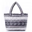 Дута болоньєва жіноча сумка Poolparty з зимовим візерунком (сіра)