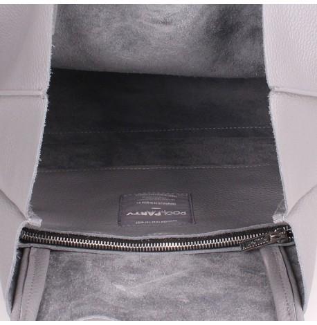 Жіноча шкіряна сумка Poolparty Soho (сіра)