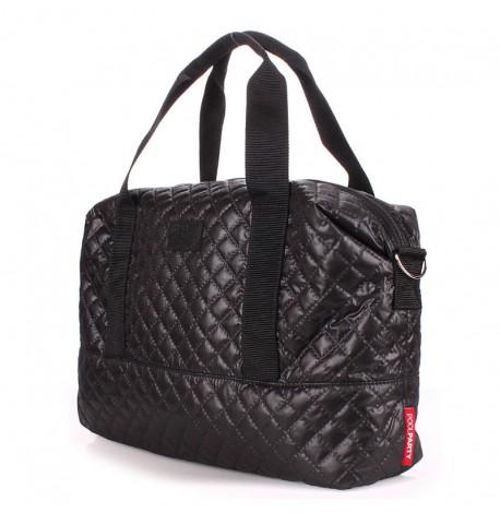 Стеганая женская сумка Poolparty Swag (черная)